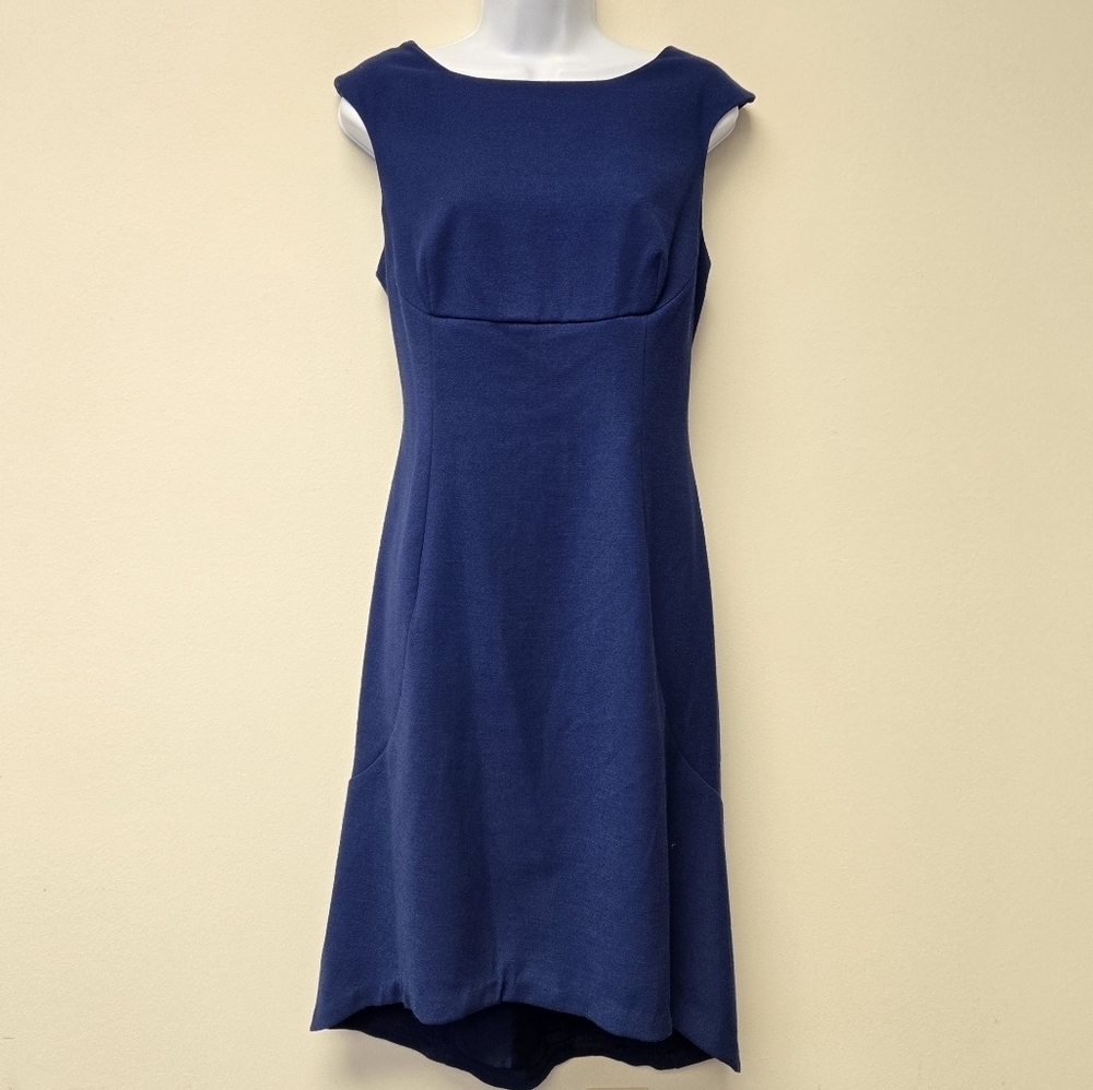Worthington High low Sleeveless Navy Blue Dress 12